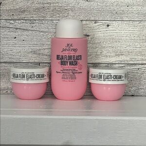 Sol de Janeiro Pink Beija Flor Elasti-Cream and Body Wash Trio - Travel Size